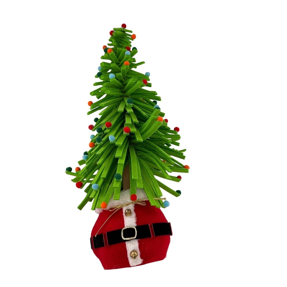 Christmas Tree Block Base 20" Green Felt Grinch Santa Holiday Decor Whimsy Fun